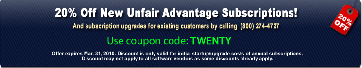 Get 20% off Unfair Advantage orders