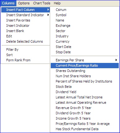 Using MarketScanner to insert a fact column.